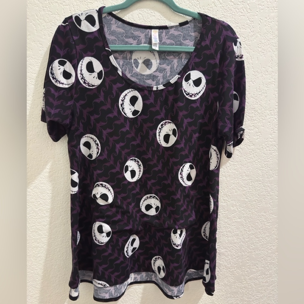 Black and Purple LuLaRoe Jack Skellington top.